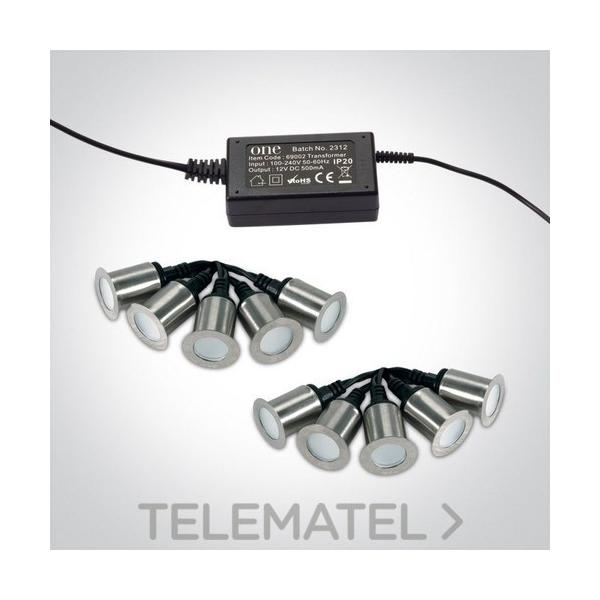 EMPOTRABLE SUELO EXTERIOR LED 10x0,2W 3000K 100-240V IP66 ACERO INOXIDABLE 304