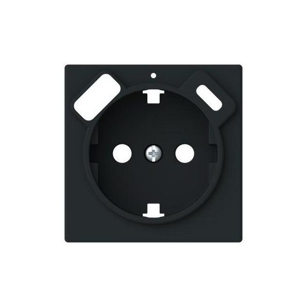 TAPA BASE ENCHUFE SCHUKO CON CARGADOR USB SERIE ALBA NEGRO MATE