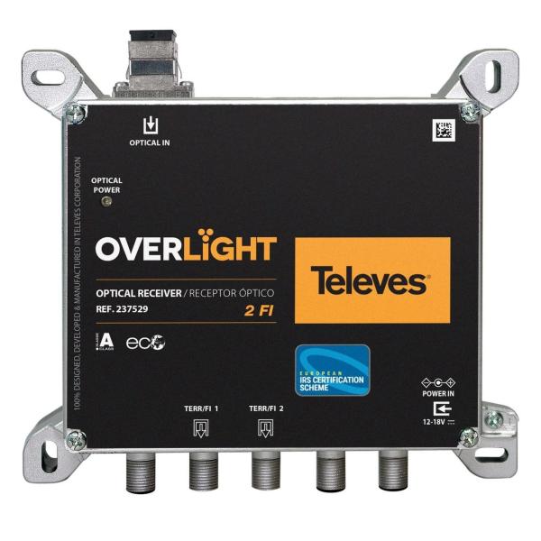 RECEPTOR PTICO OVERLIGHT 2 SALIDAS TDT+FI1 - TDT+FI2