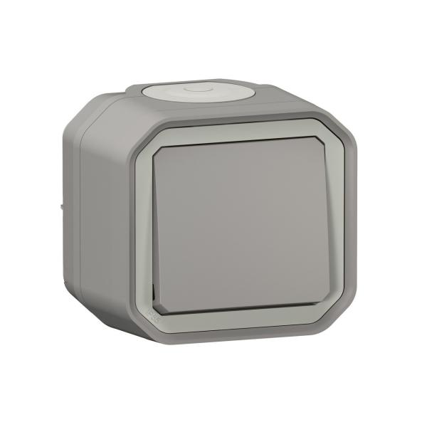 CONMUTADOR PLEXO MONOBLOC DE SUPERFICIE, 10AX, GRIS