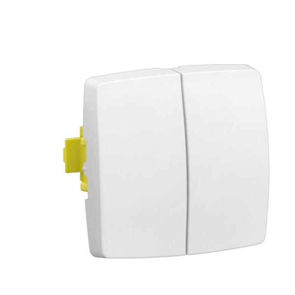 INTERRUPTOR DOBLE / CONMUTADOR / PULSADOR OTEO 10A COMPONIBLE BLANCO