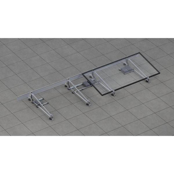 Kit soporte inclinado lastrado 29.1H-B-10 para cubierta plana horizontal doble fijación en aluminio crudo